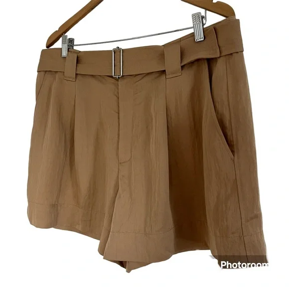 A.L.C. Grayson Belted High Waisted Shorts In Tawny Size 14